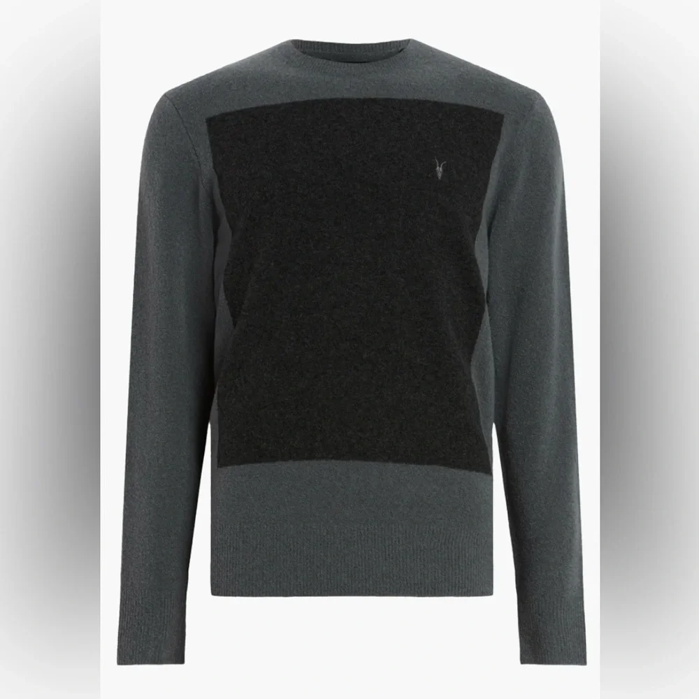 All Saints Lobke Gray and Black Men's Sweater - Picture 2 of 8